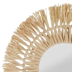 Miroir rond en raphia naturel d50cm