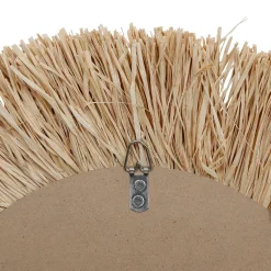 Miroir rond en raphia naturel d52cm - cauri