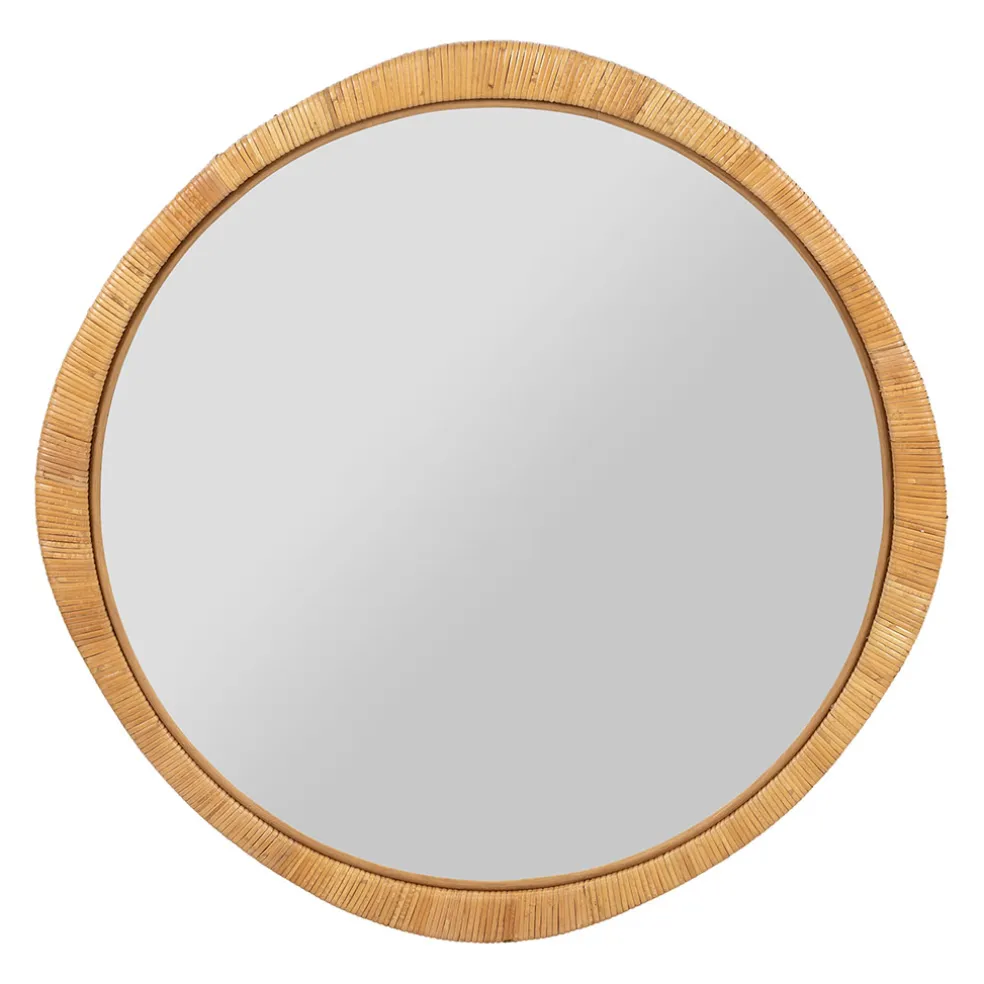 Miroir rond en rotin d87cm - Rotin