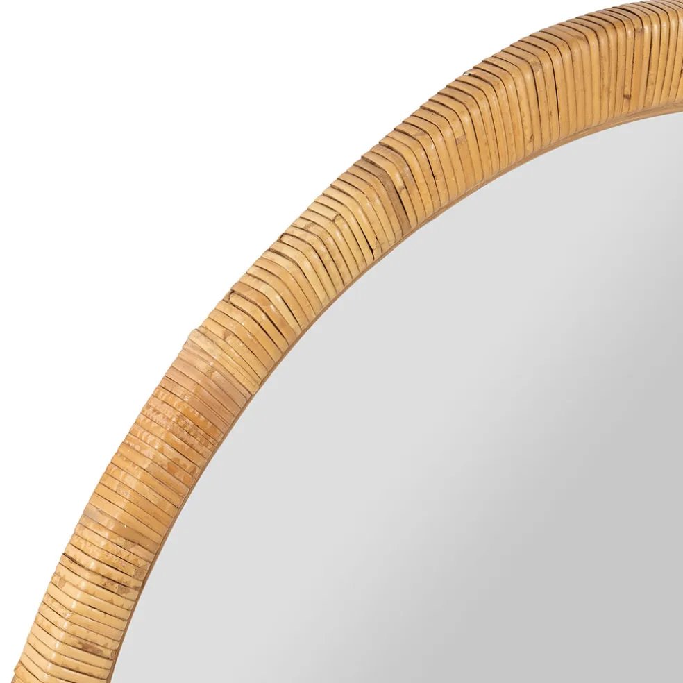Miroir rond en rotin d87cm - Rotin