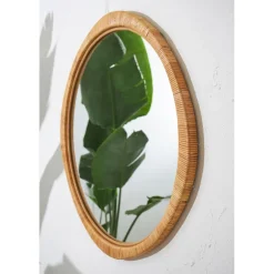 Miroir rond en rotin d87cm - Rotin