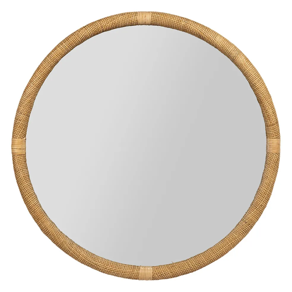 Miroir rond en rotin d80cm - Tamba