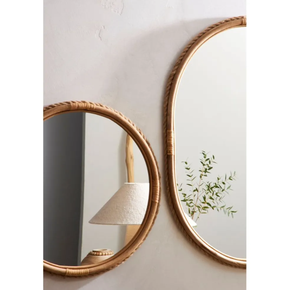 Miroir rond en sapin d53cm - Trappeur