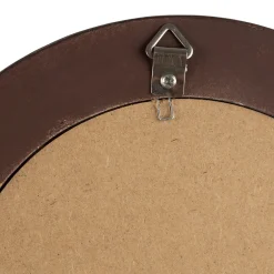 Miroir rond noir et dore d21cm en résine - Aureol