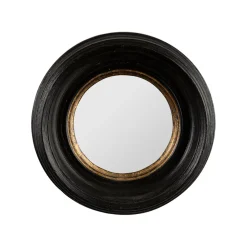 Miroir rond oeil de sorciere noir et doré d16cm - Aureol