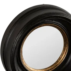 Miroir rond oeil de sorciere noir et doré d16cm - Aureol