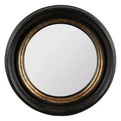 Miroir rond oeil de sorciere noir et doré d33cm - Aureol