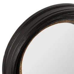 Miroir rond oeil de sorciere noir et doré d33cm - Aureol