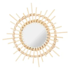 Miroir rotin naturel d25cm