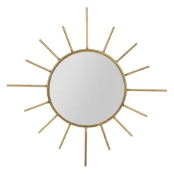 Miroir soleil en laiton doré 20x20cm - Jolinio