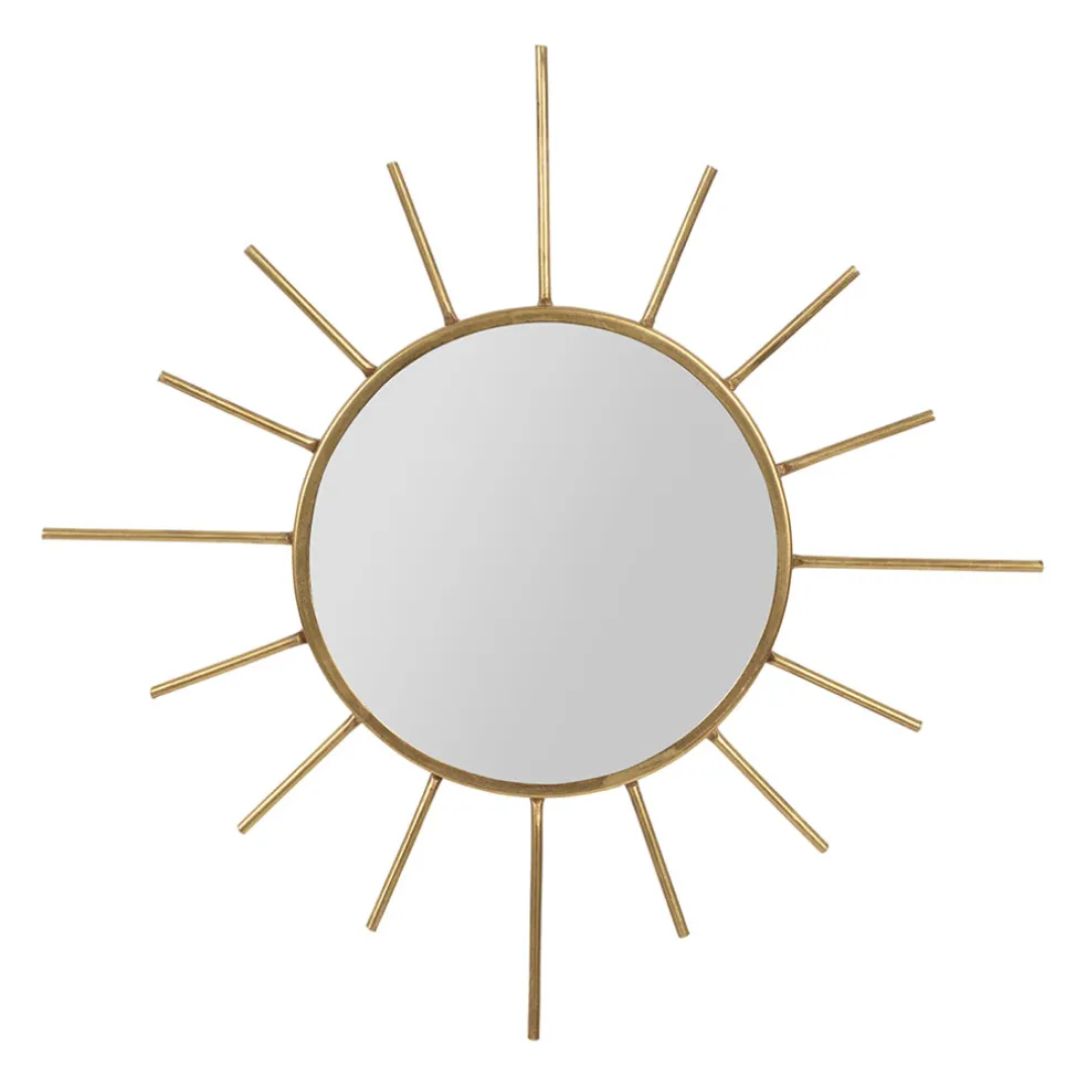 Miroir soleil en laiton doré 20x20cm - Jolinio