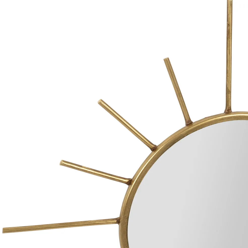 Miroir soleil en laiton doré 20x20cm - Jolinio