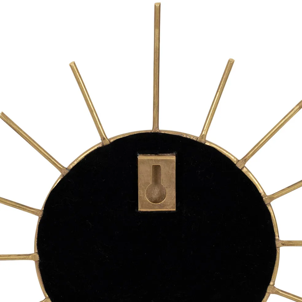 Miroir soleil en laiton doré 20x20cm - Jolinio