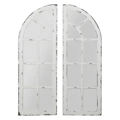 Miroirs x2 blanc patiné 40x117cm - orangerie