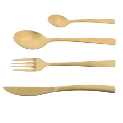 Ménagère 16 pièces en acier dorée