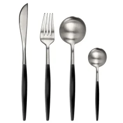 Ménagère 16 pièces en inox et noir - Mazarin