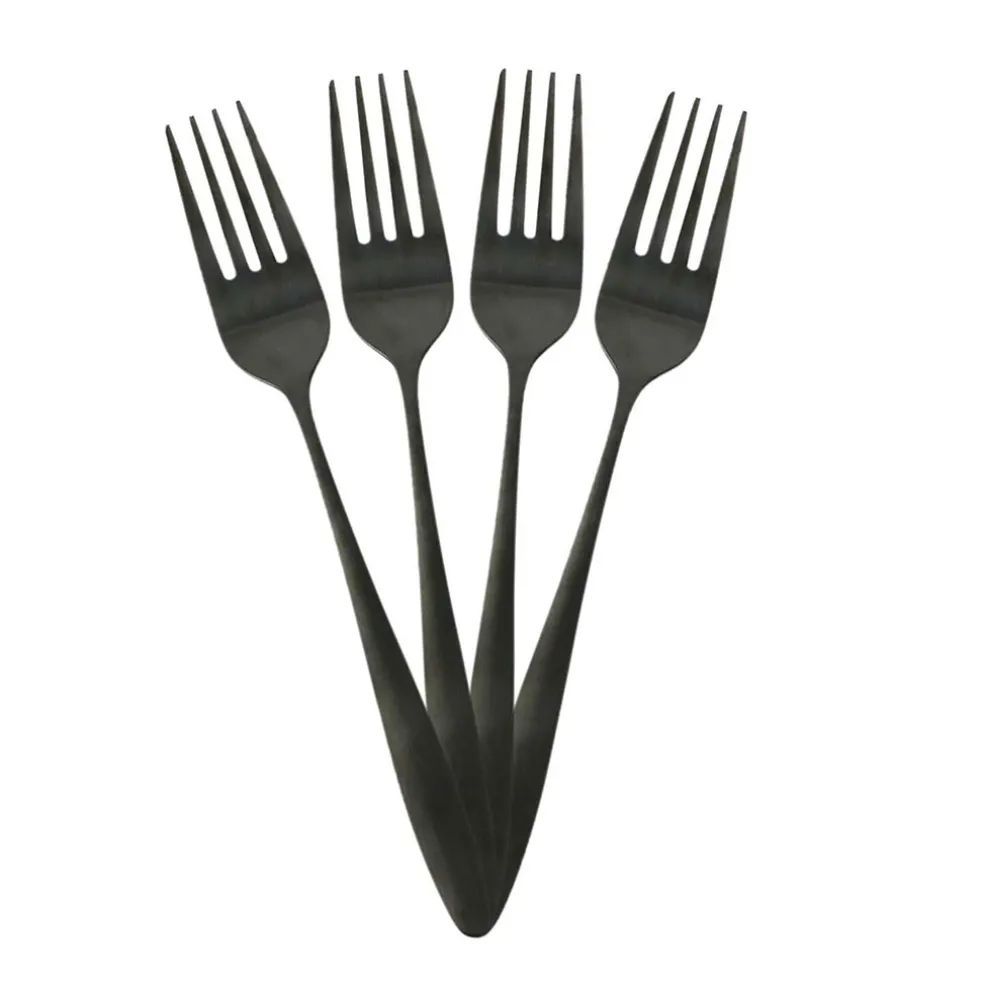 Ménagère 16 pièces noir en acier inoxydable