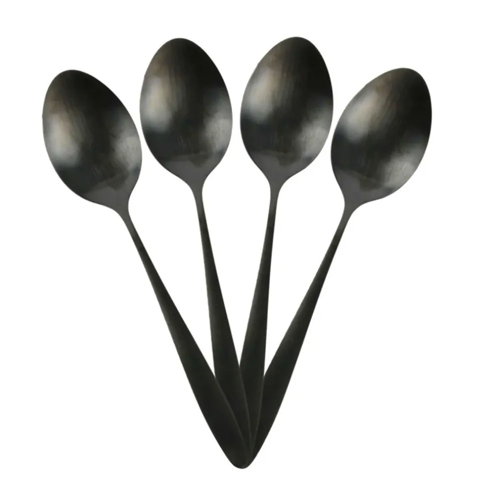 Ménagère 16 pièces noir en acier inoxydable