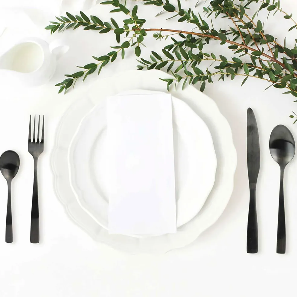 Ménagère 16 pièces noir en acier inoxydable