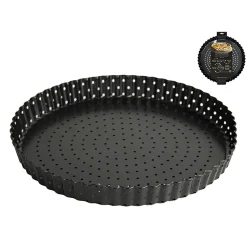 Moule à pâtisserie rond perforé d24xh2.7cm noir