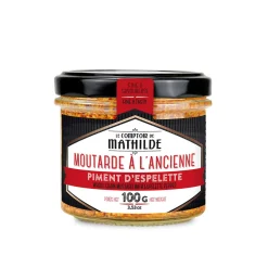 Moutarde à l'ancienne au piment d'espelette - 100gr