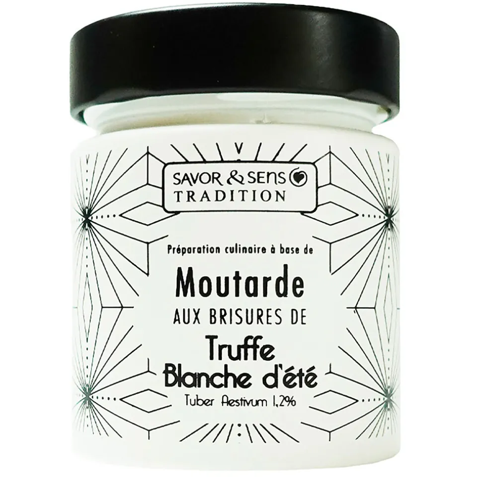 Moutarde aux brisures de truffe blanche (pot blanc)