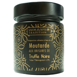 Moutarde aux brisures de truffe noire (pot noir)