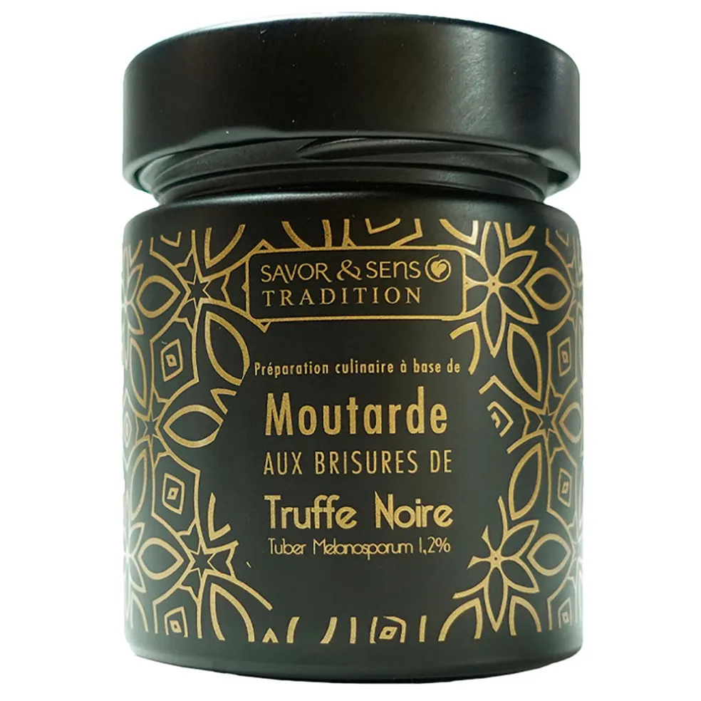 Moutarde aux brisures de truffe noire (pot noir)