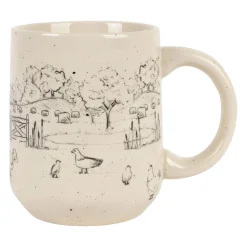 Mug en grès blanc moucheté 35cl - La Ferme