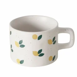 Mug en grès citron blanc 32cl