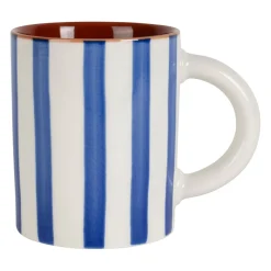 Mug en grès rayé indigo et blanc 40cl - Alaria