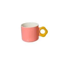 Mug en porcelaine brillant rose - Fleur