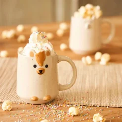 Mug lion en grès blanc 35cl - Zawadi