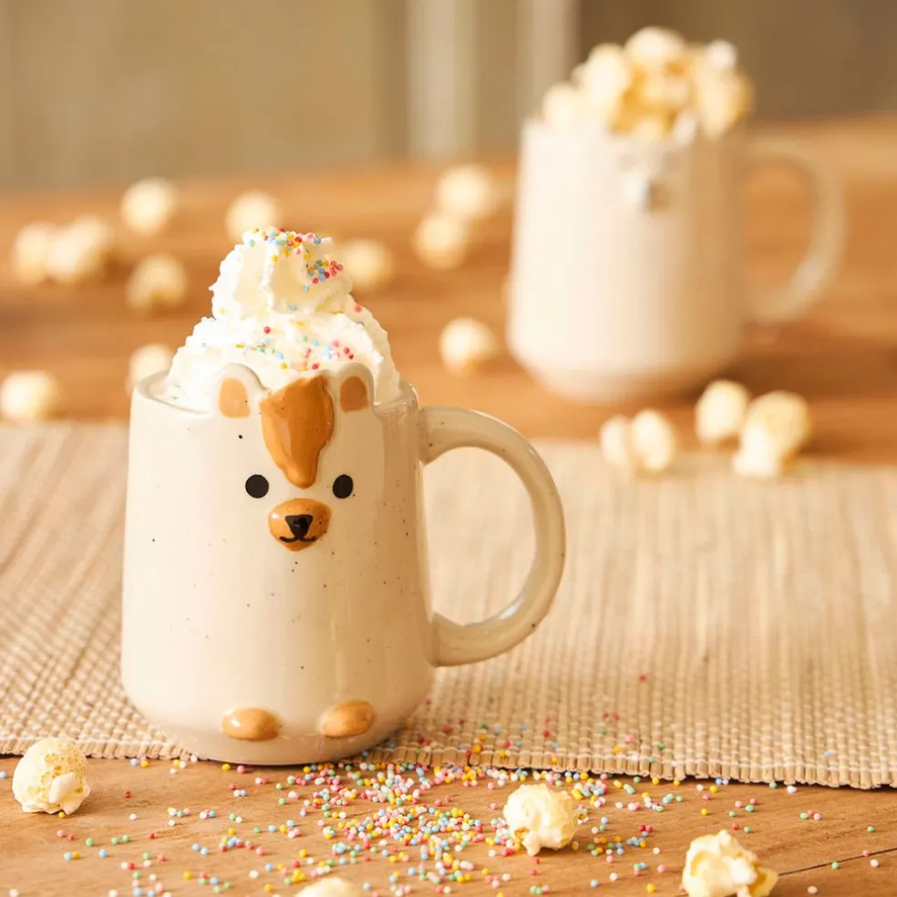 Mug lion en grès blanc 35cl - Zawadi