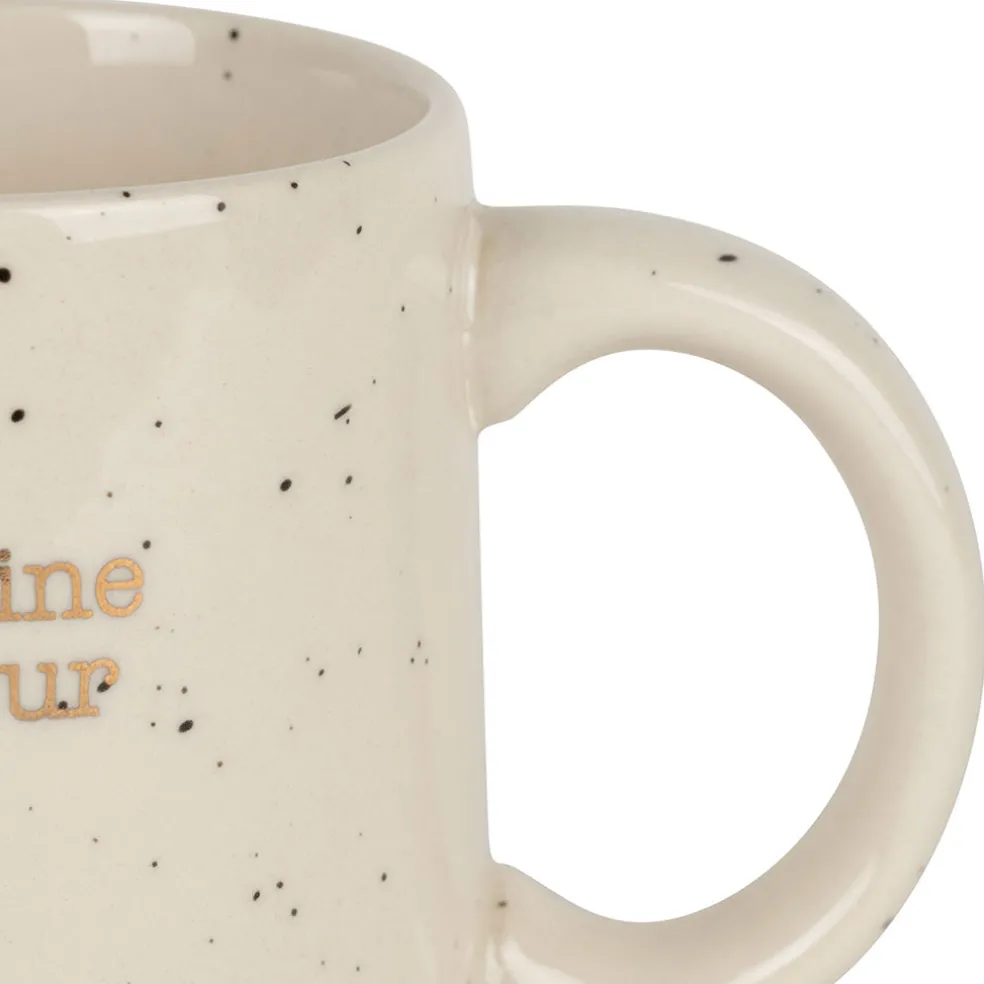 Mug marraine en grès blanc moucheté 35cl