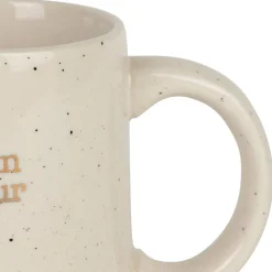 Mug parrain en grès blanc moucheté 35cl