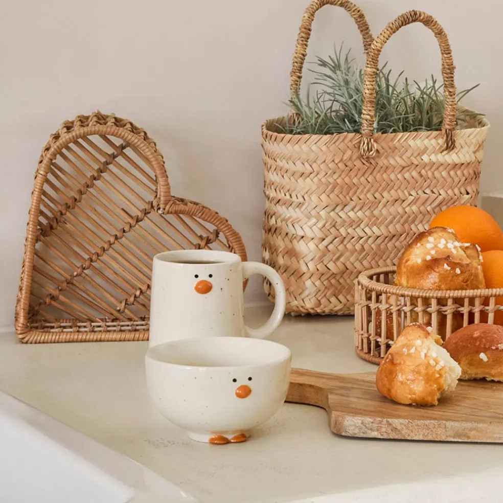 Mug Pingouin en grès blanc moucheté 35cl - Sweetdream