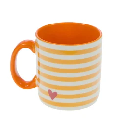 Mug rayé rouge et blanc en porcelaine - Ella