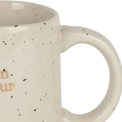 Mug tonton en grès blanc moucheté 35cl