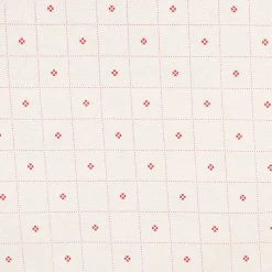 Nappe carrée en coton blanc et rouge 160x160cm - P'tits cœurs