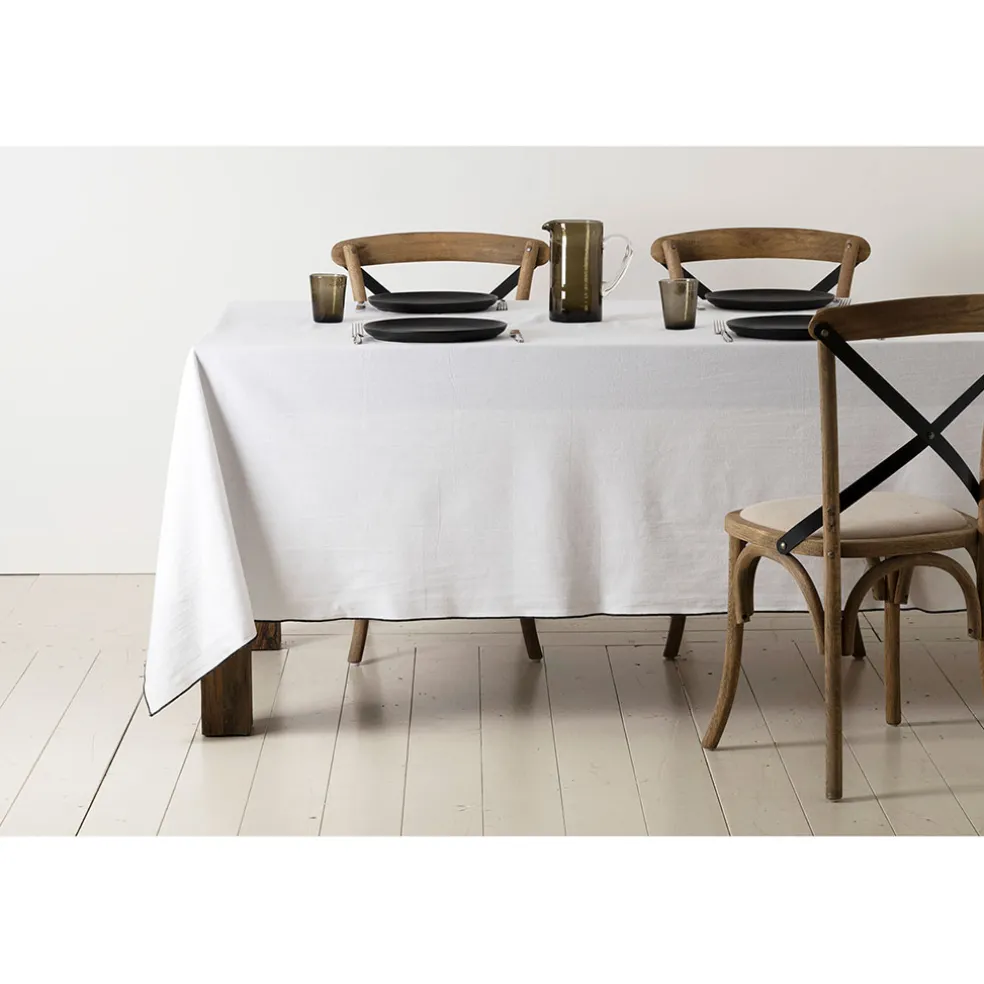 Nappe corino blanc 160x160cm coton lavé 170g/m2