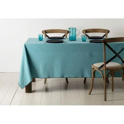 Nappe corino turquoise 250x160cm coton lavé 170g/m2
