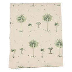 Nappe en coton écru et vert 260x160cm - Paya