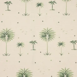 Nappe en coton écru et vert 260x160cm - Paya