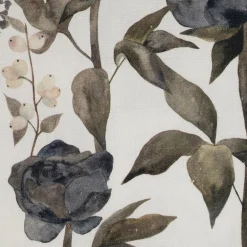 Nappe en coton gris vert 320x160cm - Rose noire