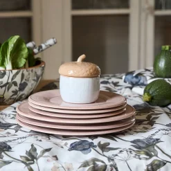 Nappe en coton gris vert 160x160cm - Rose noire