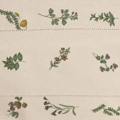 Nappe en coton naturel et vert 230x160cm - Juline