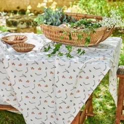 Nappe en coton rose et vert 250x160cm - Louise