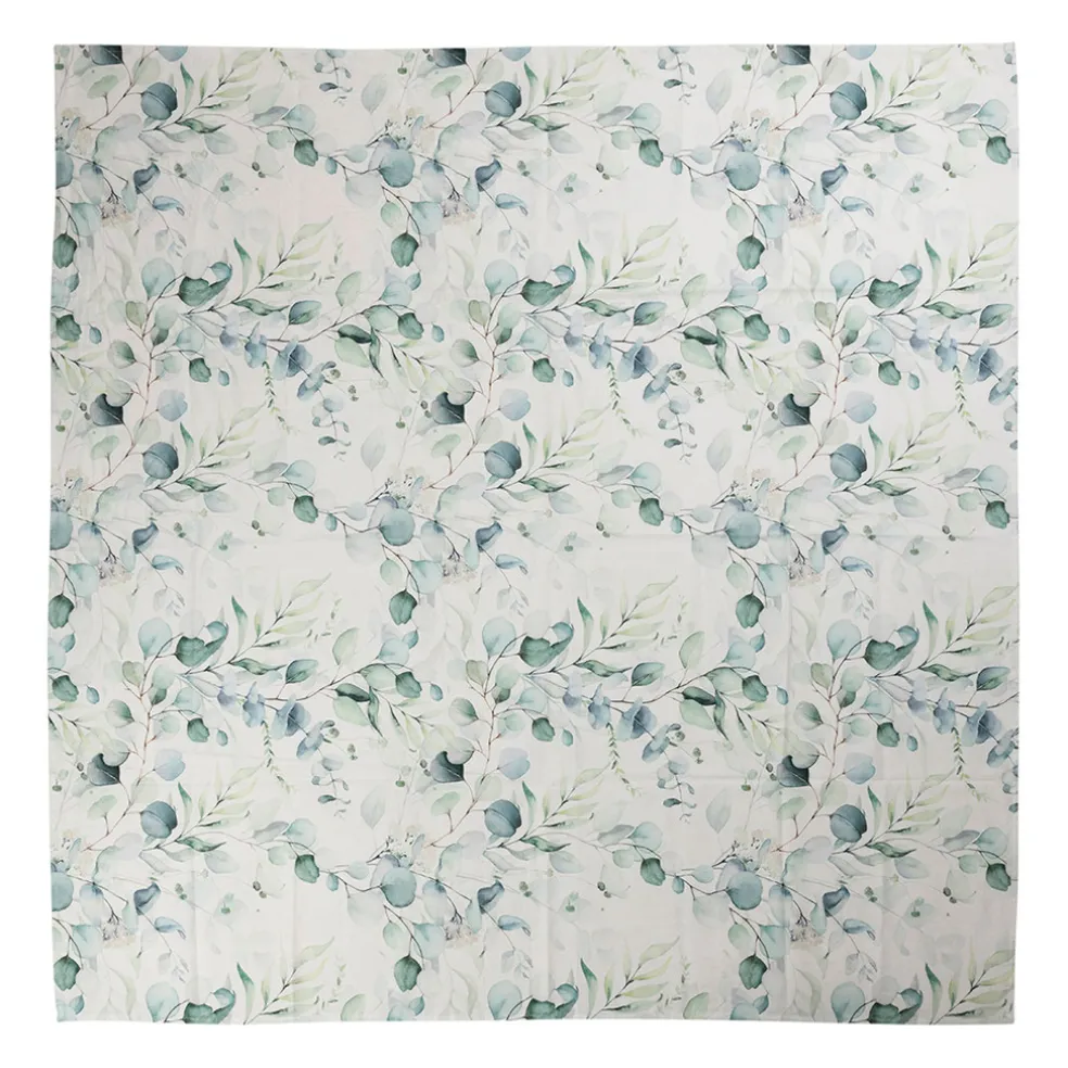 Nappe en coton vert 320x160cm - Eucalyptus