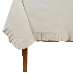 Nappe rectangle chambray naturel 250x160cm en coton et flex
